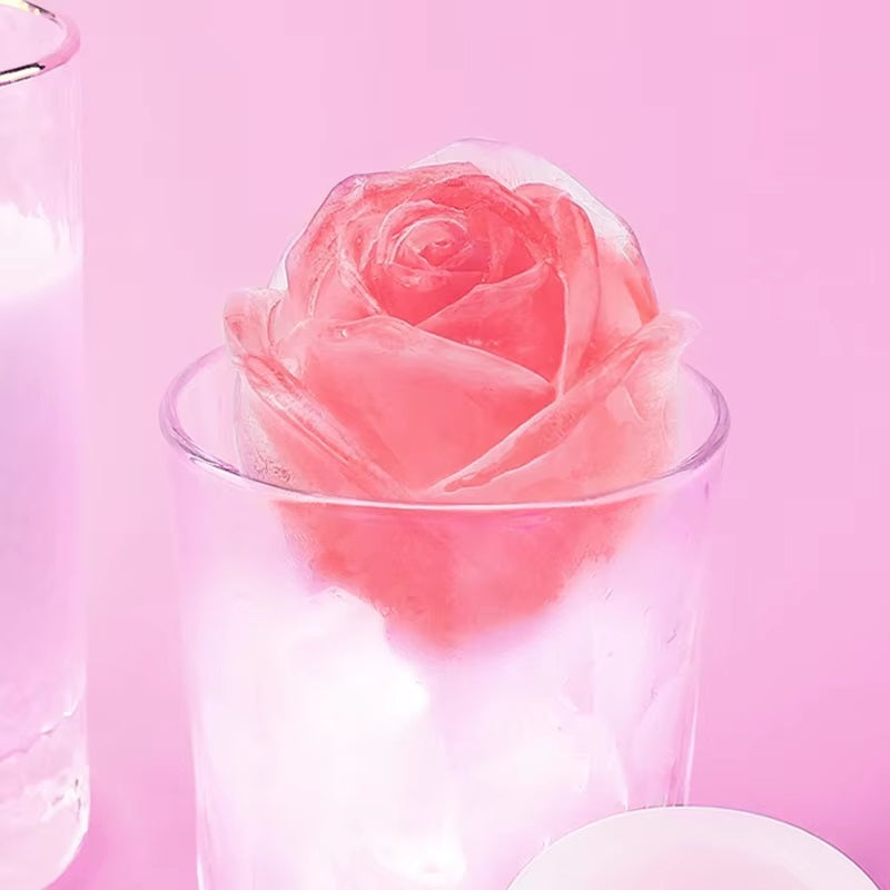 バラの3Dアイス氷型 ローズアイスメーカー 薔薇の形の氷製造機 (花型チョコレート、石鹸、キャンドル、お菓子のフラワー型)